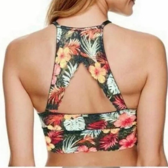 PINK VICTORIA’S SECRET HI NECK LACE BRA BRALETTE - Picture 2 of 6